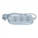 230V power extension cable, CEE7 (socket) - 3x outlet, 2m, VDE approved, white 230V power extension cable, CEE7 (socket) - 3x outlet, 2m, VDE approved, white