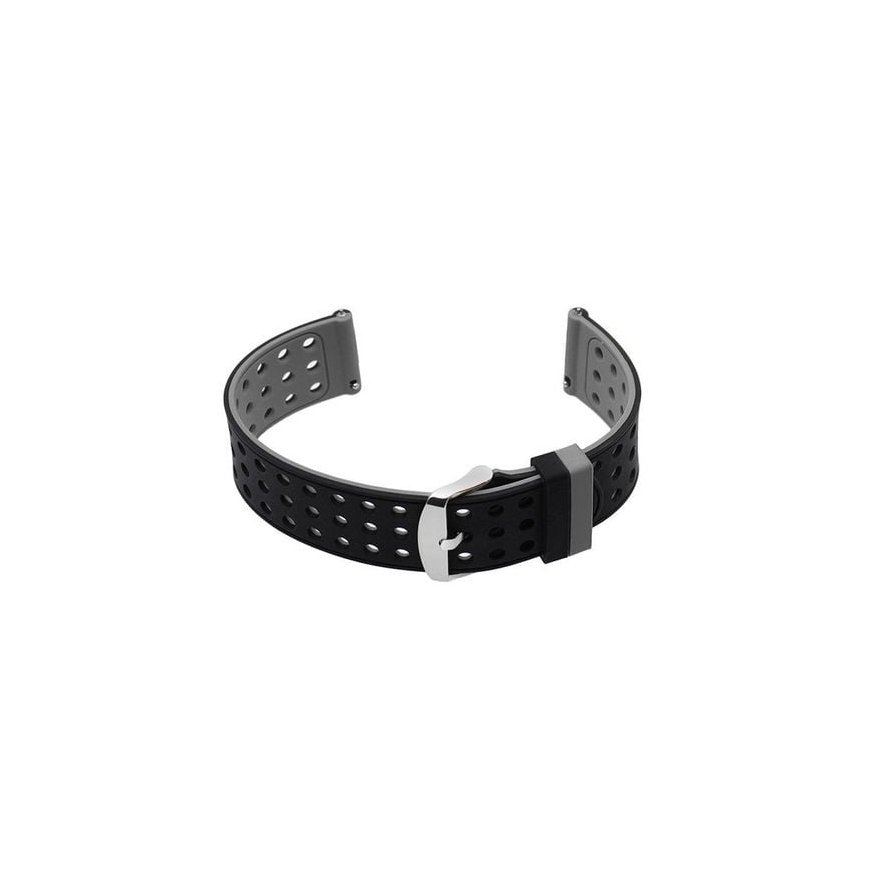 Pacific U12 watch rubber strap - black/gray - 20mm