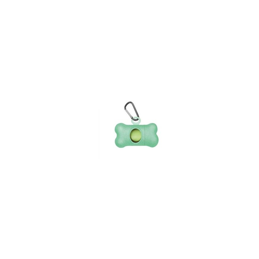 Dog waste bags (15 pcs) with a light green dispenser.