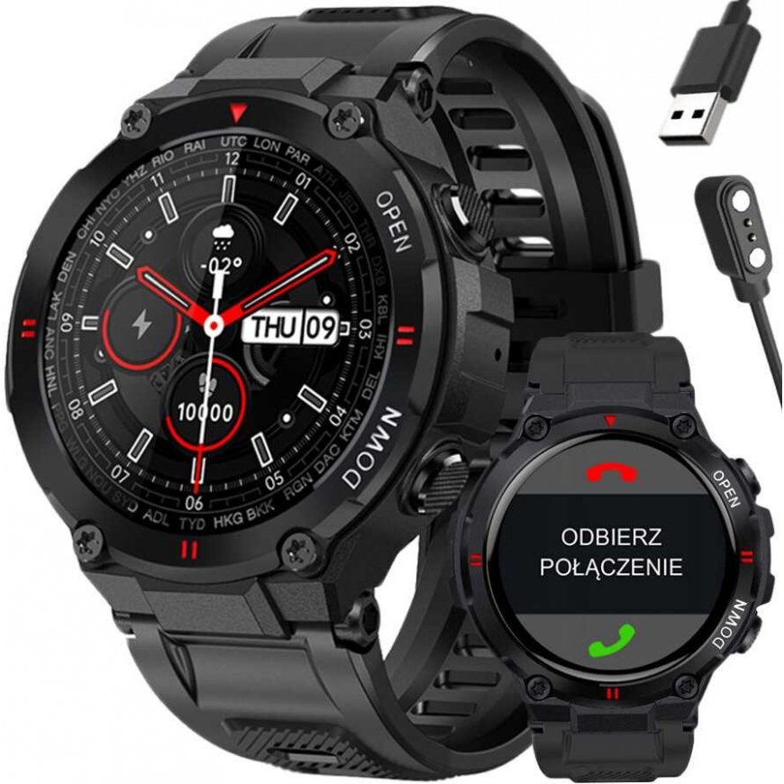 GRAVITY GT22-1 MEHHA Išmanusis laikrodis - AMOLED, LISAVÕLTEV RIHM (sg030a) – 2