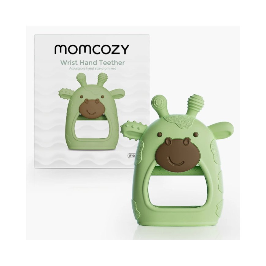 MOMCOZY SILICONE TEETHER FOR BABIES, GREEN
