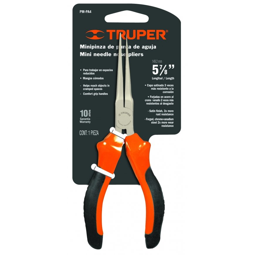 Mini extended pliers. Total length 15cm. High quality and comfortable Truper®. – 2