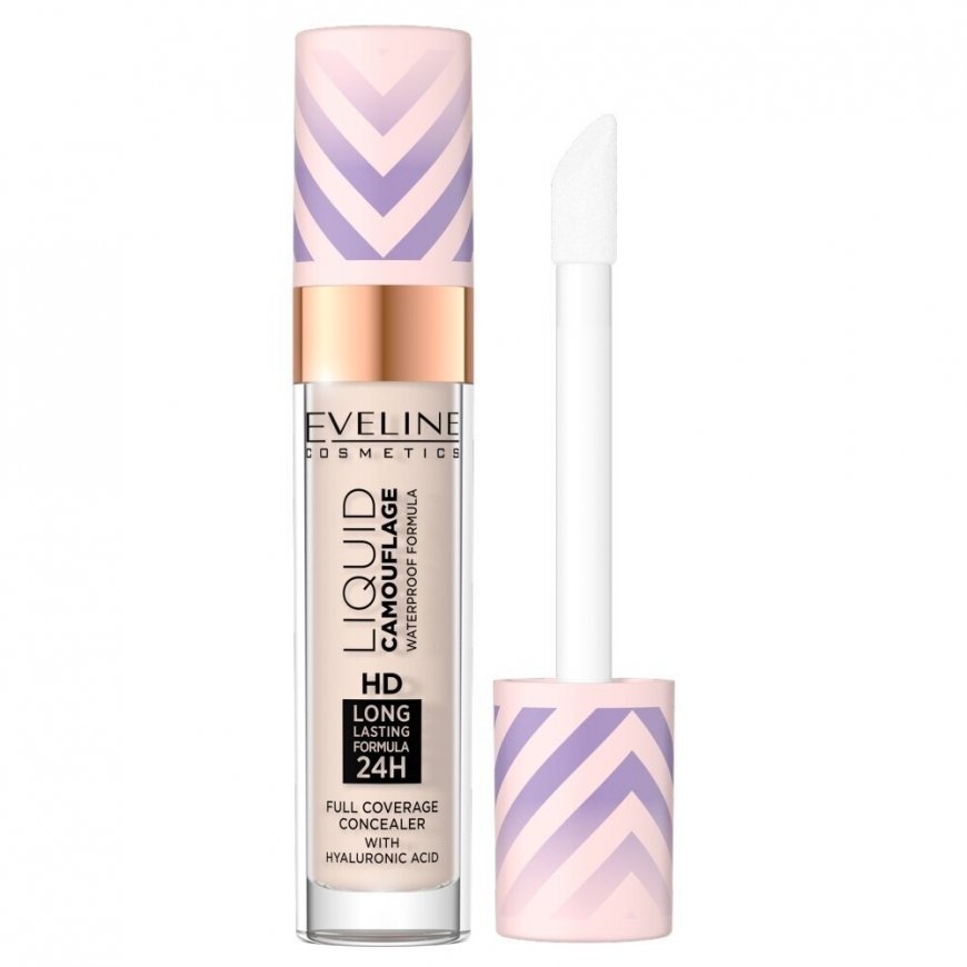 Eveline Cosmetics Liquid Camouflage HD Full Coverage Maskuoklis 01 Šviesus Porcelianas, 7,5 ml – 2
