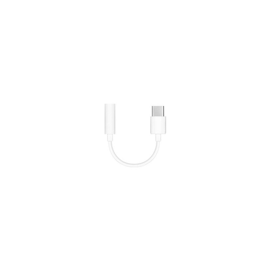 Oriģinālais HUAWEI AUX Type C (vīriešu) adapteris uz 3,5 mm (sieviešu) ligzdu CM20 balts masveida – 2