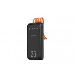 Capacious power bank with 3 built-in cables 20000mAh USB Type C + micro USB + Lightning black (Dudao K6Pro +) Black