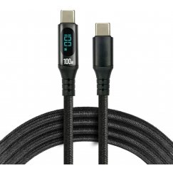 USB-C / USB-C LCD everActive CBB-2PD5L 200cm 20V 5A 100W kabelis