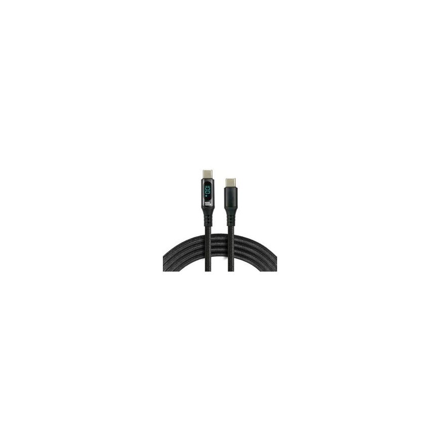 KABELIS USB-C / USB-C LCD everActive CBB-2PD5L 200cm 20V 5A 100W – 2