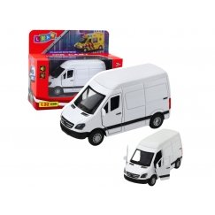 Lean Toys Kuorma-auto, jossa on vedettävä moottori, valot, äänet, valkoinen 1:32