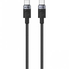 iPEAX USB-C TO USB-C TEXTILE CABLE 1M, USB 2.0 BLACK