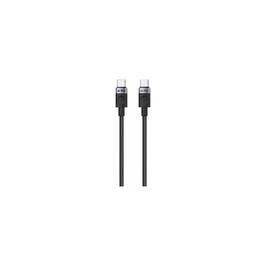 iPEAX AUDINIS KABELIS USB-C / USB-C 1M, USB 2.0 JUODAS