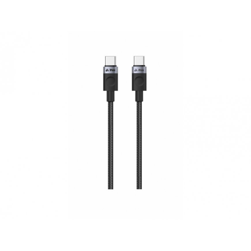 iPEAX ТЕКСТИЛЬНЫЙ КАБЕЛЬ USB-C / USB-C 1М, USB 2.0 ЧЁРНЫЙ – 2