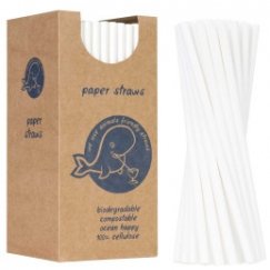 Gsg24 BIO biodegradable paper straws PAPER STRAWS 6/205mm - white 250pcs.
