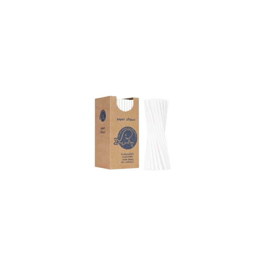 Gsg24 BIO biodegradable paper straws PAPER STRAWS 6/205mm - white 250pcs.