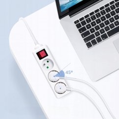 Jonex Extension Cable with Three-Socket Outlet and Switch 3x2p+Z 10A 1.5 m White