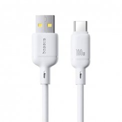 Baseus Silky USB/USB-C ātrās uzlādes kabelis 1m 100W balts