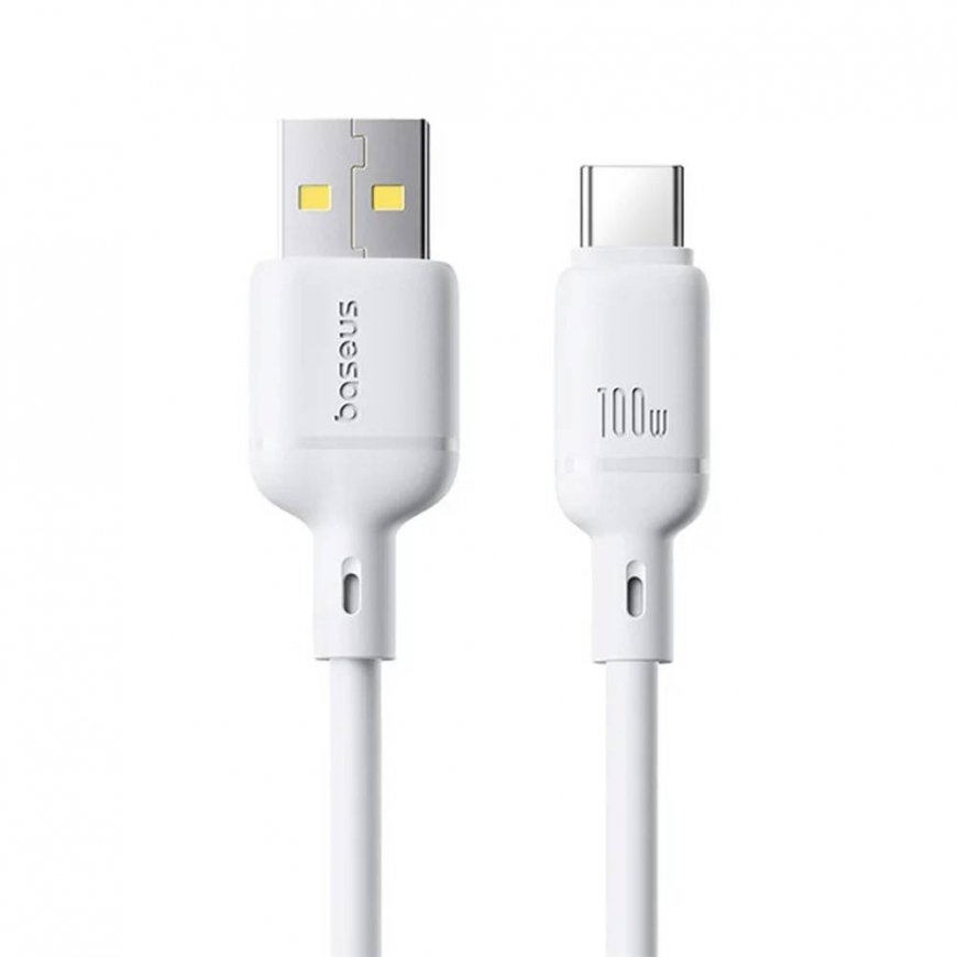 Baseus Silky USB/USB-C Fast Charging Cable 1m 100W White