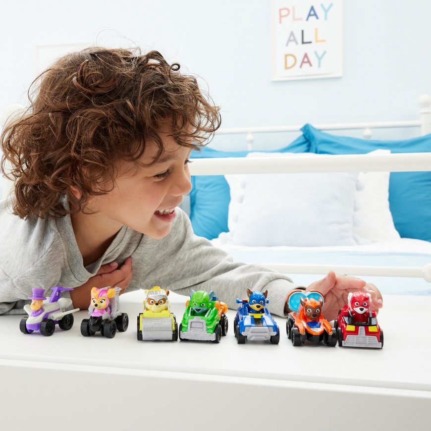 PAW Patrol : The Mighty Movie, Pup Squad Racers Collectible Chase, Mighty Pups Toy Cars, Kids Toys f – 2