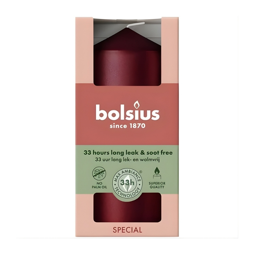 Svece cilindrs Ø120x58mm metāliski sarkana