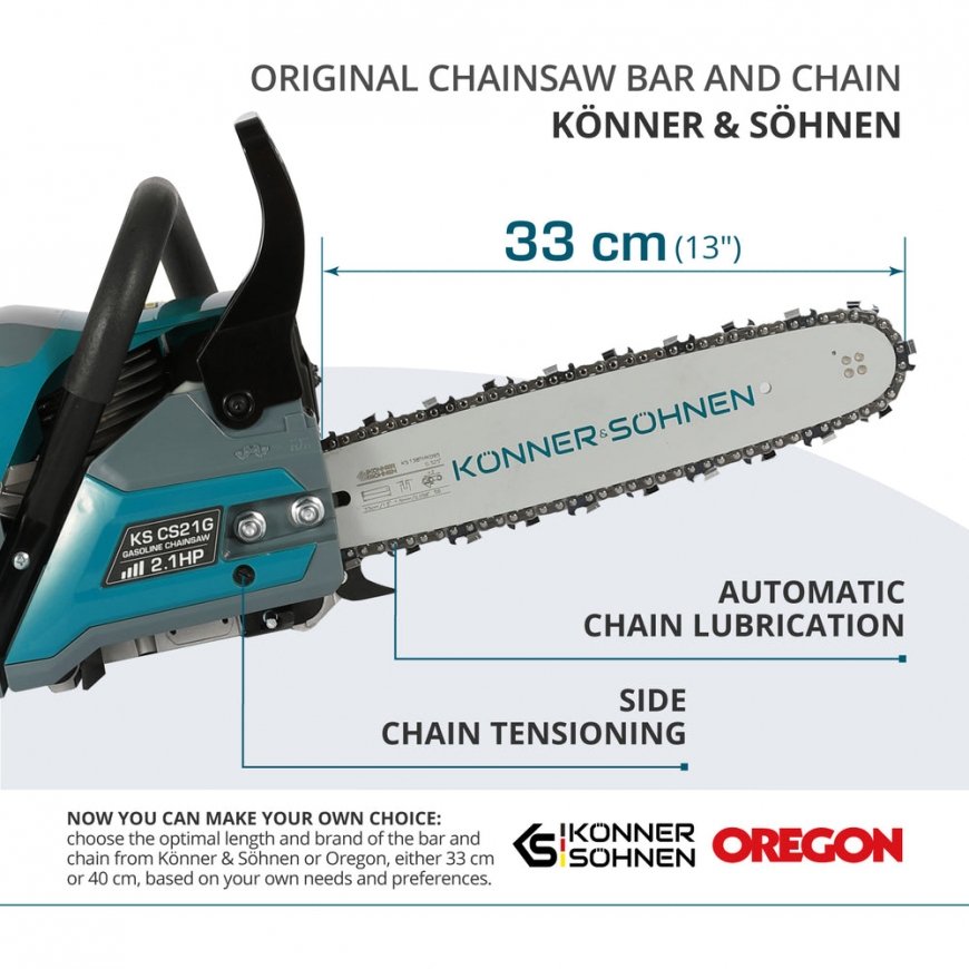 Könner & Söhnen KS CS21G-13 chainsaw 1600 W 3000 RPM Black, Blue, Grey, Red – 4