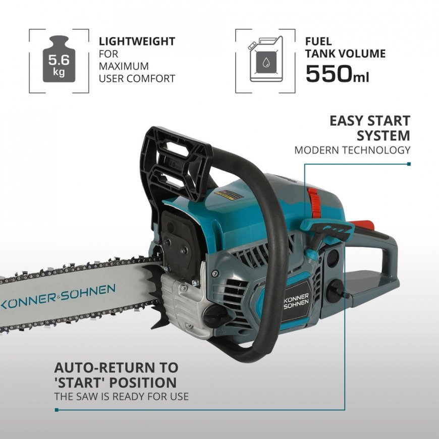 Könner & Söhnen KS CS21G-13 chainsaw 1600 W 3000 RPM Black, Blue, Grey, Red – 5