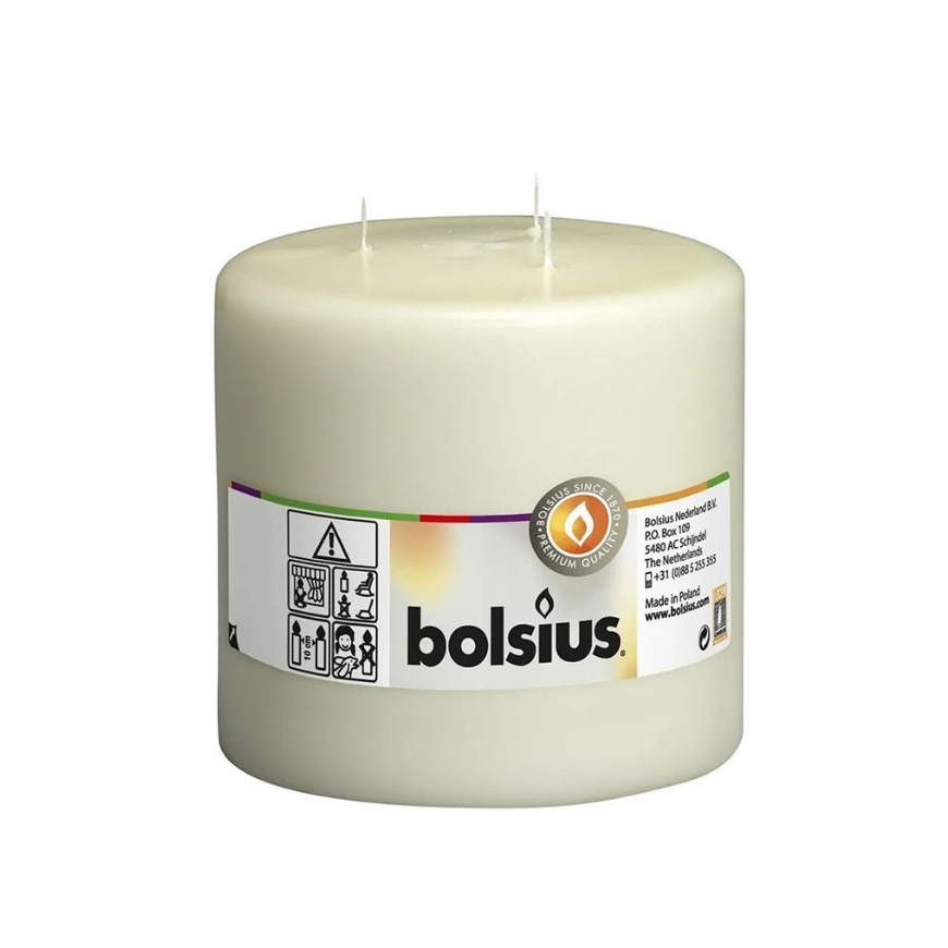 Candle cylinder with 3 burners Mamoth Ø150x150mm beige