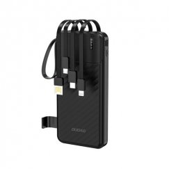 Dudao K11 10000mAh Powerbank sisseehitatud kaablitega must