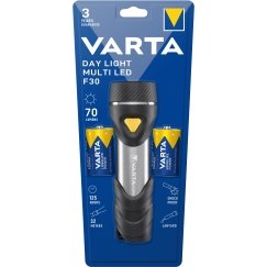 Varta Day Light Multi LED F30 Juoda, Sidabras, Geltona Rankinis žibintuvėlis