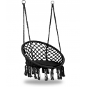 RoGer Stārķa nest chair swing with backrest 80cm Black RoGer Stārķa nest chair swing with backrest 80cm Black