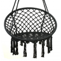 RoGer Stārķa nest chair swing with backrest 80cm Black RoGer Stārķa nest chair swing with backrest 80cm Black