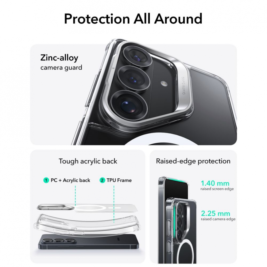 ESR CLASSIC HYBRID KICKSTAND MAGSAFE GALAXY S26+ PLUS CLEAR – 2