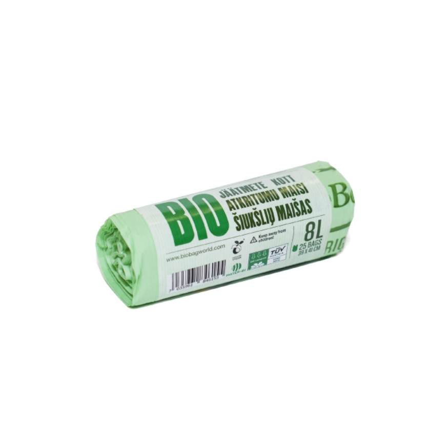 Compostable garbage bags BioBag 8L (25 pcs. per roll) 15mkr. 39x