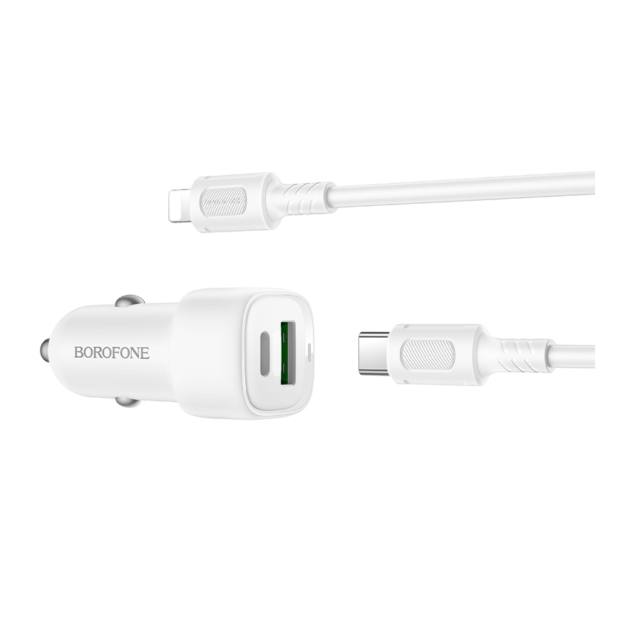 Borofone Car charger BZ34B Cloud - USB + Type C - QC 3.0 PD 38W – 2