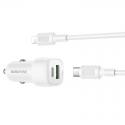 Borofone Car charger BZ34B Cloud - USB + Type C - QC 3.0 PD 38W Borofone Car charger BZ34B Cloud - USB + Type C - QC 3.0 PD 38W