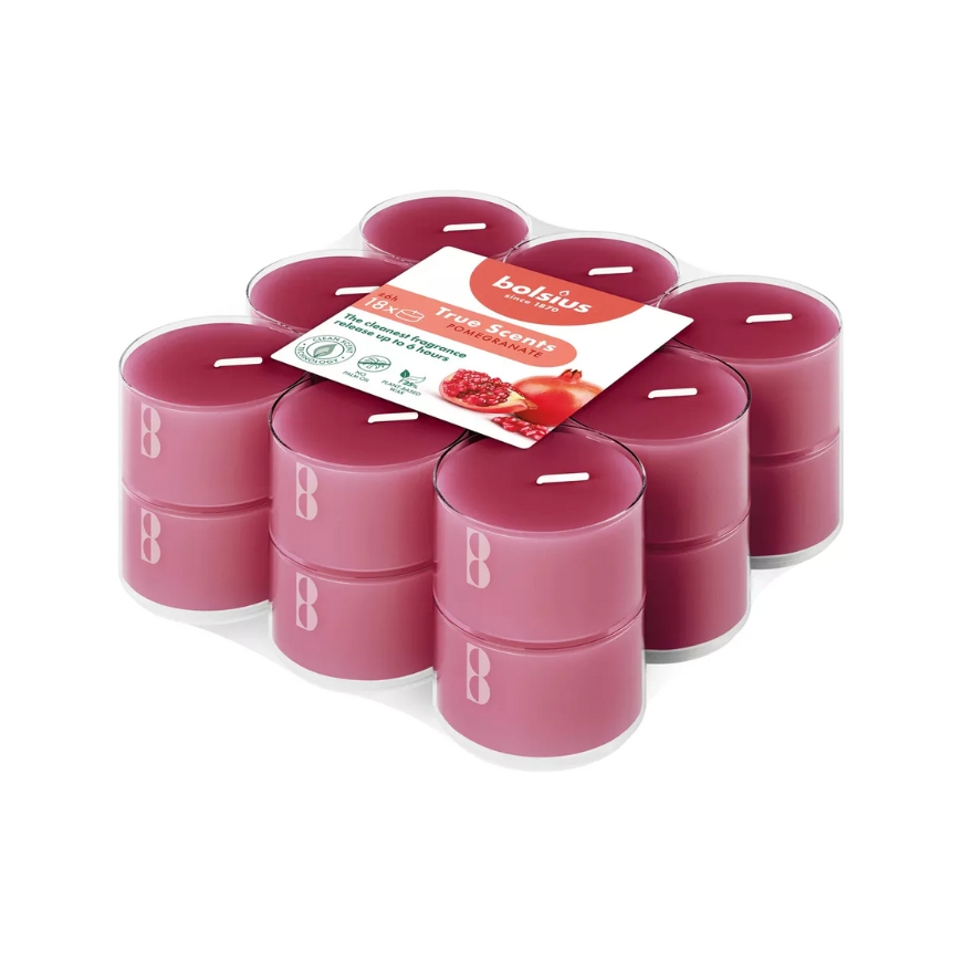 Teeküünlad aroomiga. 18 tk. True Scents granaatõunalõhn
