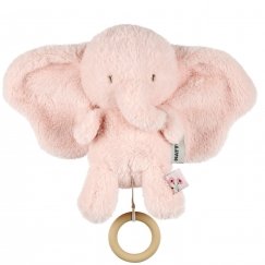 NATTOU Fanfan muzikāla plīša rotaļlieta zilonis, rozā, 25 cm