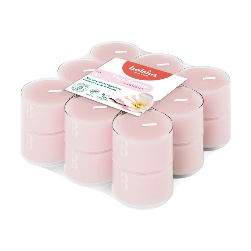 Arbatinės žvakutės su magnolijos aromatu. 18 vnt. „True Scents“