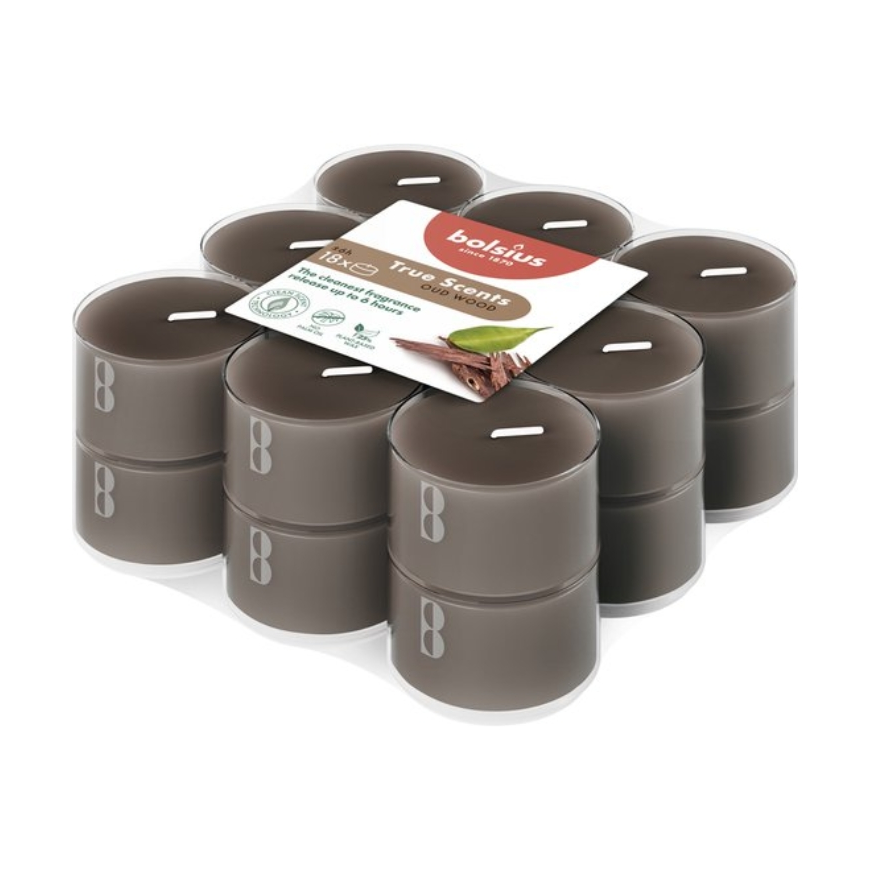 Tealights aroma. 18 pcs.True Scents oud wood