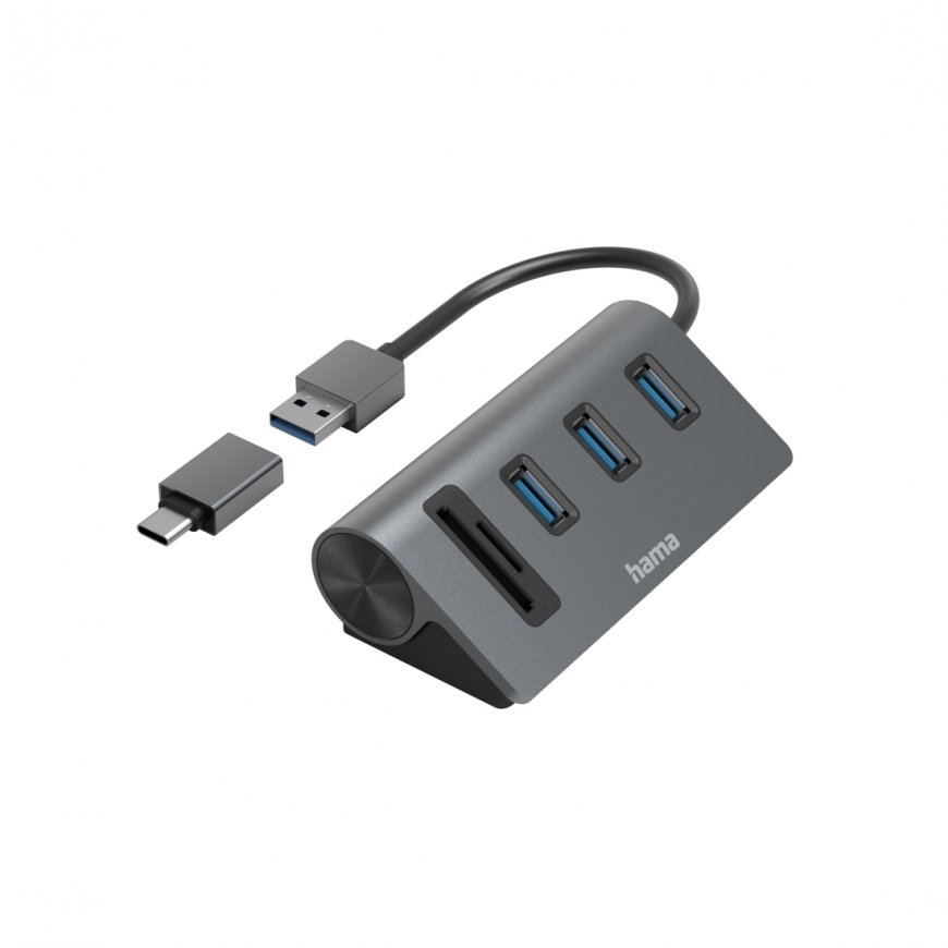 Hama 00200140 dokstacija USB 3.2 Gen 1 (3.1 Gen 1) Type-A Antracīts, Melns
