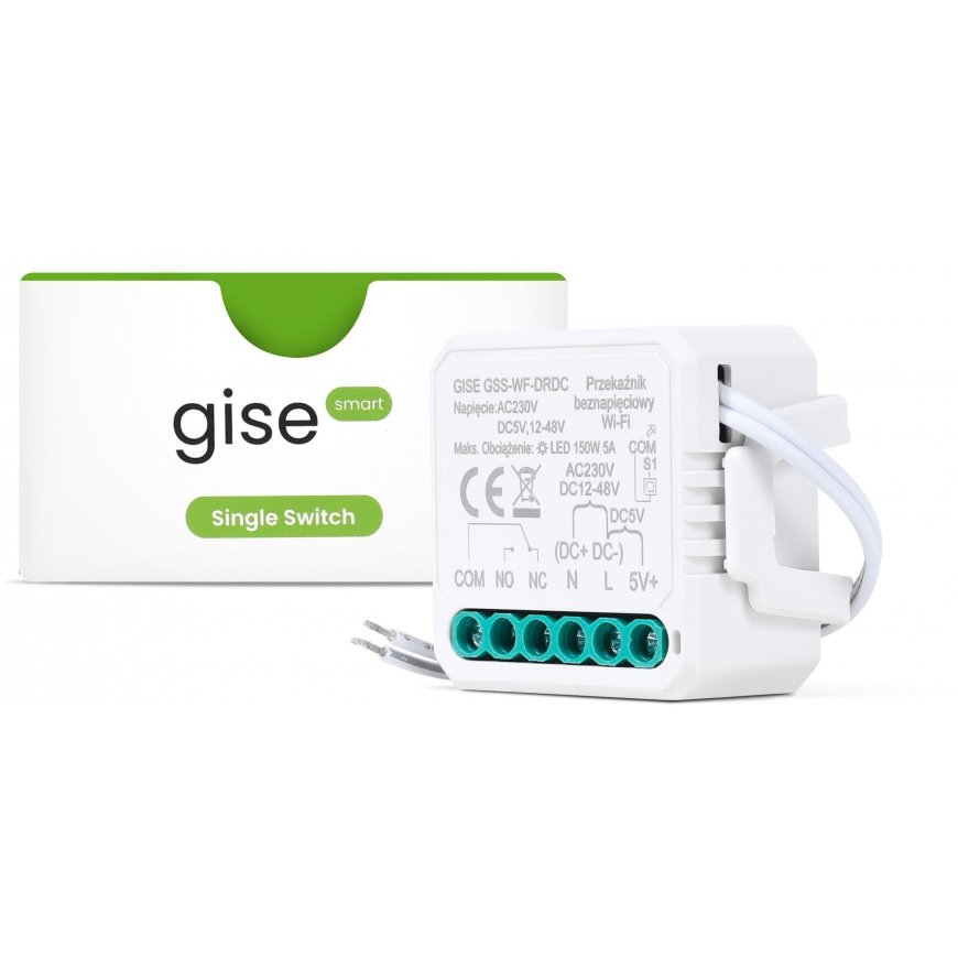 GISE Išmanusis vieno kanalo beįtampos relinis modulis žemuose įtampos lygiuose WiFi | Tuya | GSS-WF-DRDC – 2