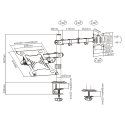 Gembird MA-DA-03 monitor mount / stand 81.3 cm (32") Desk Black