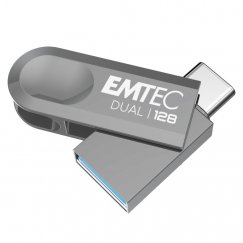 Emtec D280 Dual USB флеш накопитель 128 GB USB Type-A / USB Type-C 3.2 Gen 1 (3.1 Gen 1) Серебристый