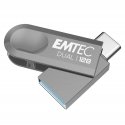 Emtec D280 Dual USB-muisti 128 GB USB Type-A / USB Type-C 3.2 Gen 1 (3.1 Gen 1) Hopea Emtec D280 Dual USB-muisti 128 GB USB Type-A / USB Type-C 3.2 Gen 1 (3.1 Gen 1) Hopea