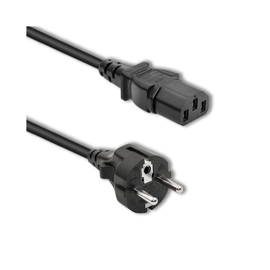 Qoltec 50369 maitinimo kabelis Juoda 2,5 m IEC C13 F tipo maitinimo kištukas