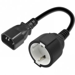 Qoltec 53906 кабель питания Черный 0,15 m IEC 320 Schuko