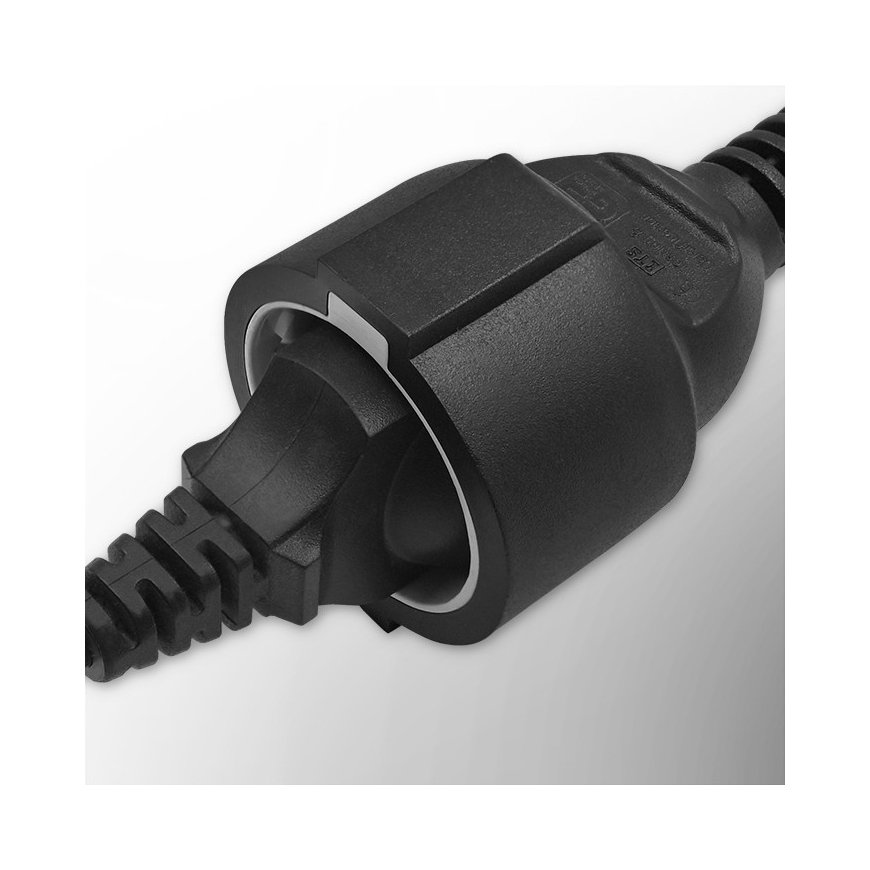 Qoltec 53906 elektrības kabelis Melns 0,15 m IEC 320 Schuko – 2