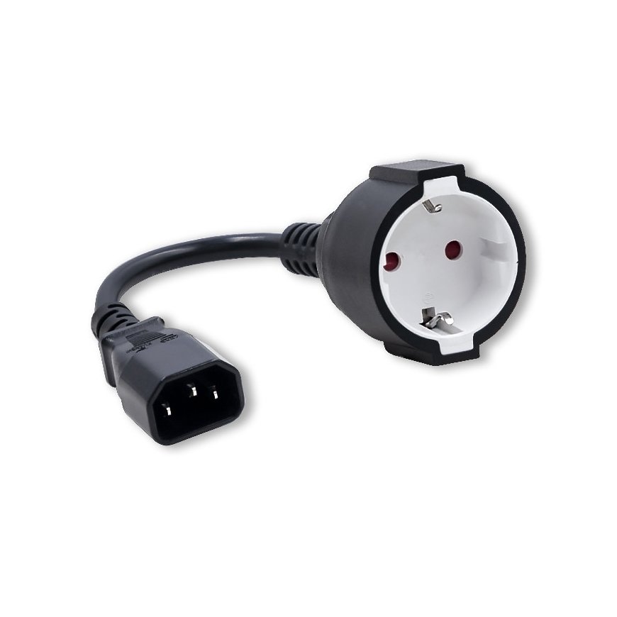 Qoltec 53906 virtajohto musta 0,15 m IEC 320 Schuko – 5