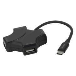 Deltaco USBC-HUB205 sąsajos šakotuvas C tipo USB 480 Mbit/ai Juoda