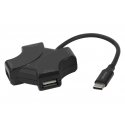Deltaco USBC-HUB205 хаб-разветвитель USB Type-C 480 Мбит/с Черный Deltaco USBC-HUB205 хаб-разветвитель USB Type-C 480 Мбит/с Черный