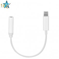 High-quality HF/sound adapter for iPhone Lightning 8 pin socket, 3.5 mm white