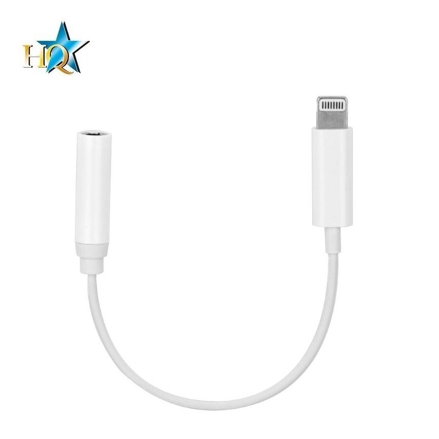 Hq HF/ääniadapteri, suunniteltu iPhone Lightning 8 kontaktin liittimeen, 3,5 mm valkoinen